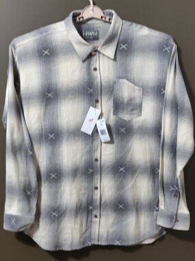 Staple Pigeon Men's Quality Logo Flannel Shirt SIZE 3XL  NEW WITH TAGS
